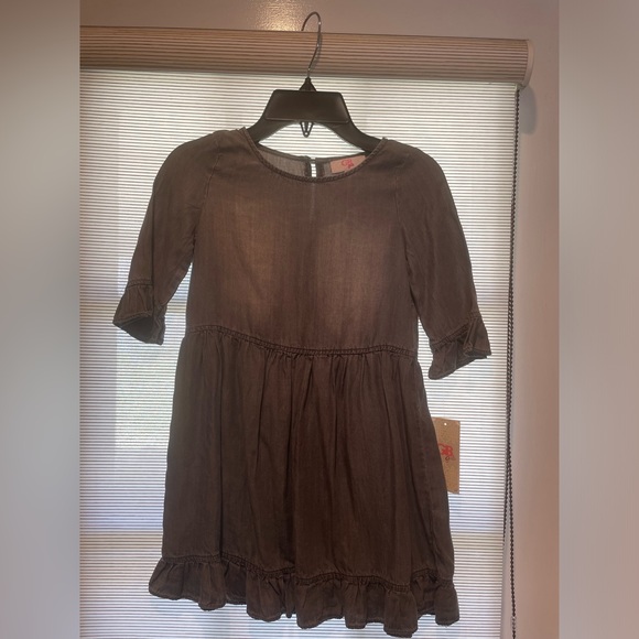 GB Girl size 6X slightly distressed solid gray ruffle dress New w/ tags - Picture 4 of 14